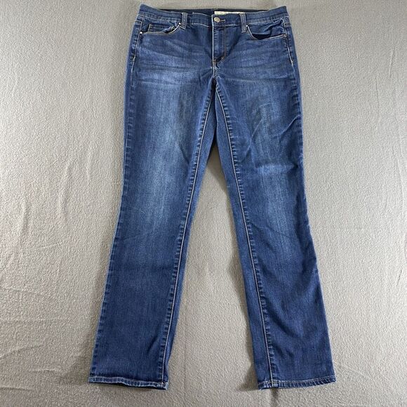 DKNY Jeans Womens 6x32‎ Regular Blue Mid Rise Stretch Preppy Straight Dark Wash - Picture 1 of 11
